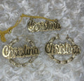 Custom Adult Earrings and Name Chain