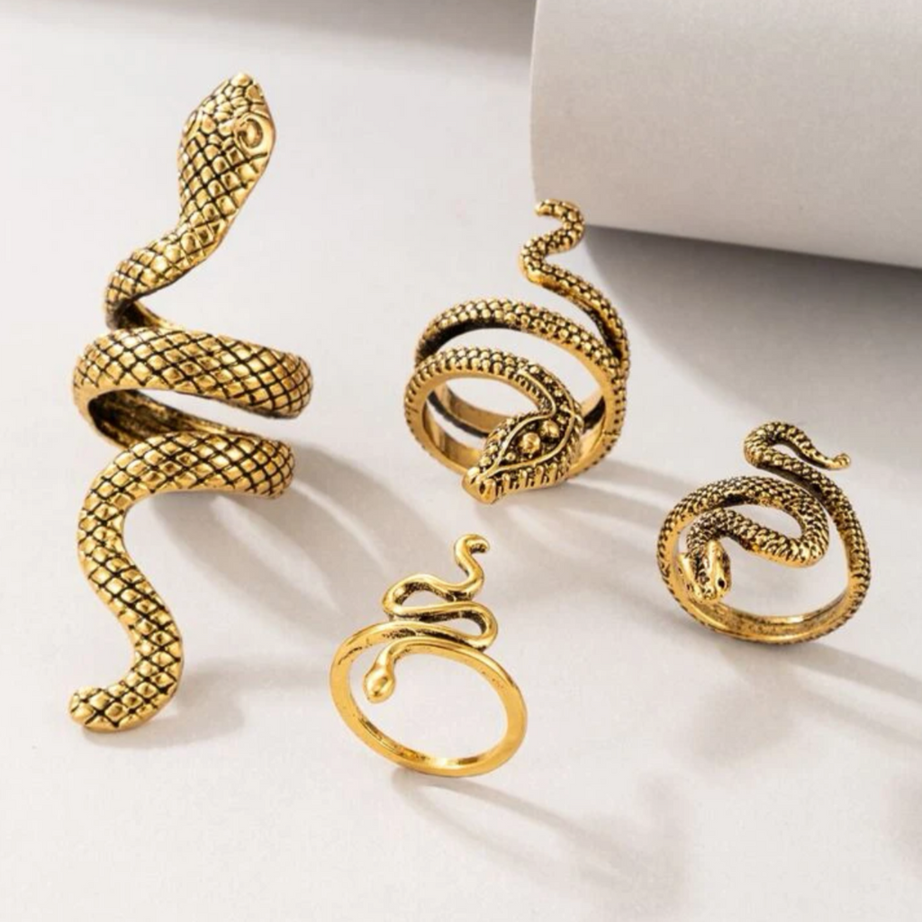 4 Piece Snake Ring Set