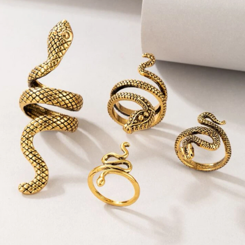4 Piece Snake Ring Set